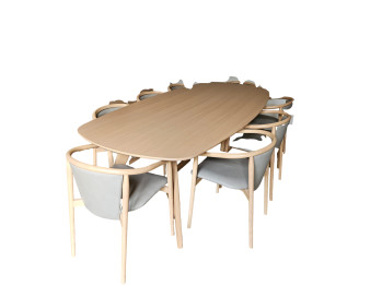 Johanna Elliptical table and 10 x Otway Armchairs