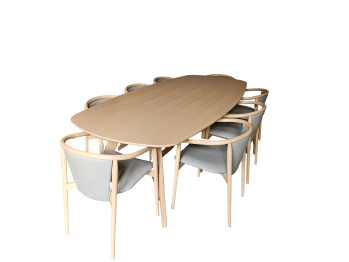 Johanna Elliptical table and 10 x Otway Armchairs