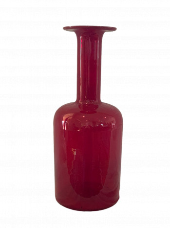Large Red Glass Vase by Otto Brauer