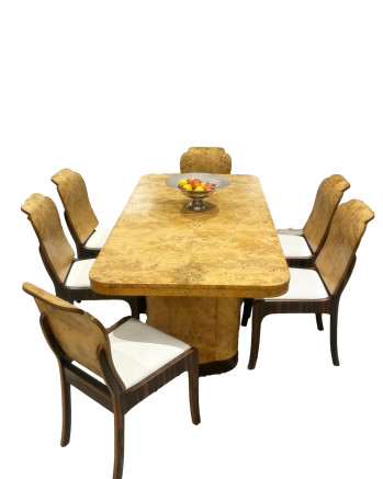 Birds Eye Maple Dining Table & Six Chairs