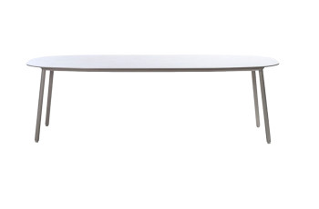 Tosca Outdoor Dining Table with Linen Ceramic Top