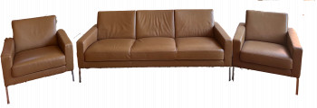 3 Piece Leather Armchairs & Sofa