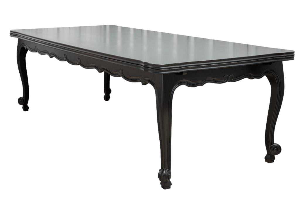 Louis XV Black Extendable Dining Table