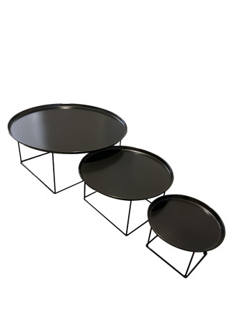 Fat Fat coffee table set of 3 in Black