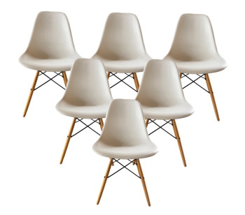 Eames Moulded Plastic Dining Chairs, Set of 6