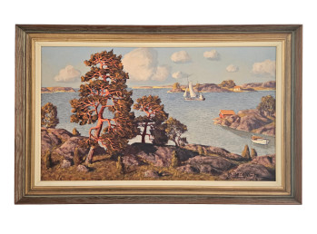 Archipelago - Midcentury Swedish Oil on Canvas