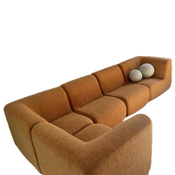 70s Inspired Five Piece Modular Sofa