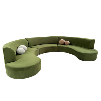 Large Green Curvy Sofa Set