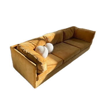 70s Style Mustard Three Seat Sofa