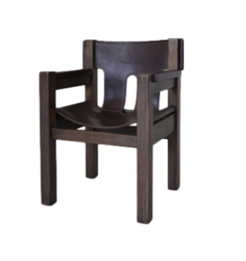 Leather Sling Chair With Arms