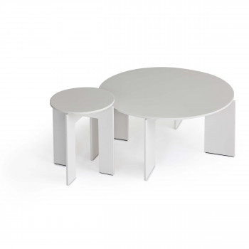 Coffee table set crafted from silica-free Corian