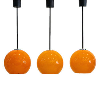 Trio of Orange Pendant lights