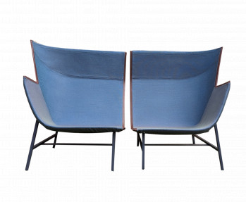 Pair of Paper Plane High Back Armchairs