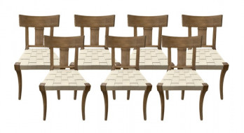 Set of 7 Leather Dining Chairs