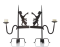 Pair of French Wrought Iron Candlestick Holders