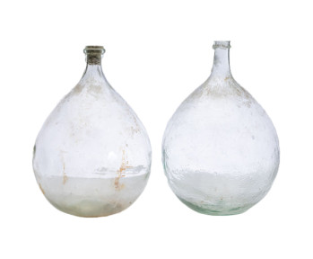 Pair Of Large Clear Demijohns