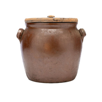 French Glazed Pot With Lid