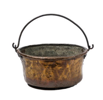 French Copper Cauldron With Swing Handle