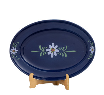 French Blue Glazed Serving Platter
