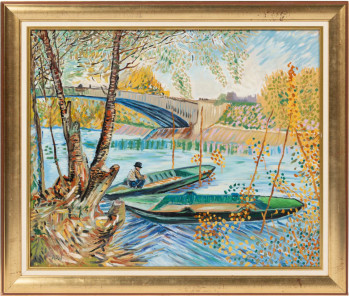 French Boating Scene Painting