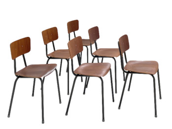 Set of 6 Danish Stacking Chairs
