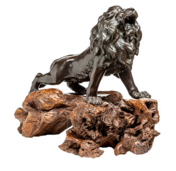 Japanese Meiji Bronze Lion