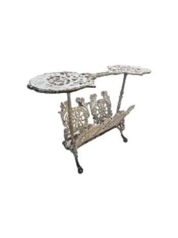 19th Century English Cast Iron Table Magazine Rack