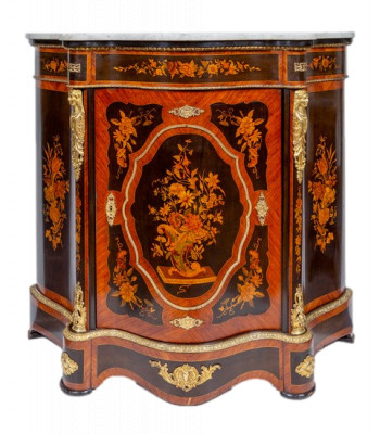 19th Century French Kingwood Marquetry Pier Cabinet
