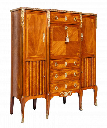 19th Century French Kingwood Louis XV Secretaire Style Cabinet