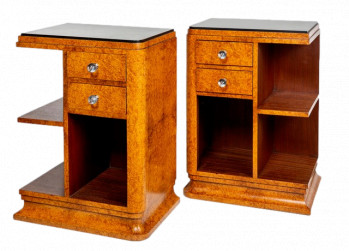 Pair of French Art Deco Bed Side Cabinets