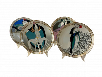 Set of Four Art Deco Cabinet Plates