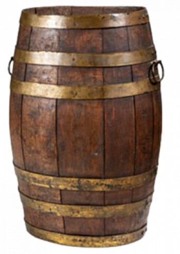 19th Century English Oak and Brass Barrel