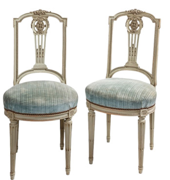 A Pair of 19th Century French Louis XVI Style Salon Chairs