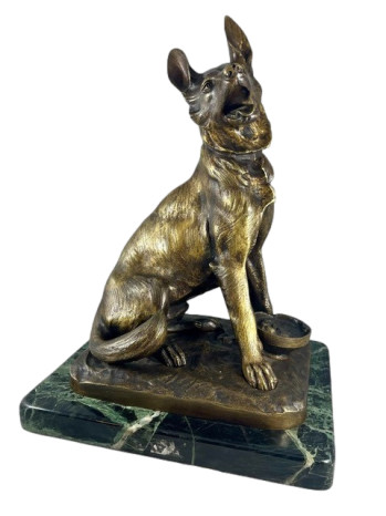 19th Century Bronze Alsatian Dog Figurine