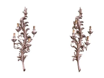 A Pair of Italian Carved Wall Lights