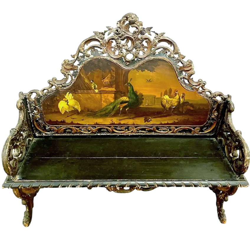 19th Century Italian Rococo Style Bench