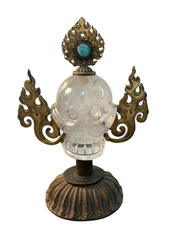 Hand Carved Tibetan Crystal Kapala Skull