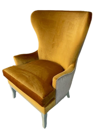 Two Toned Velvet Armchair