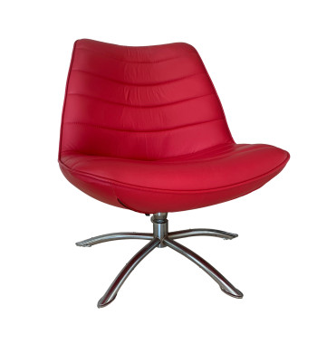 Breen Red Leather Swivel Chair