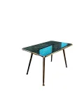 Atomic Tuxedo Stripe Side Table