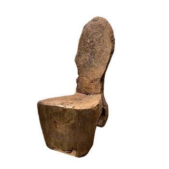 Brutalist Style Hand Carved Rustic Chair