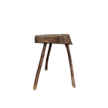 Brutalist Three Legged Tabouret Twig Leg Stool