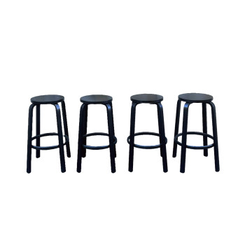 Set of Four Model 64 Barstools by Alvar Aalto