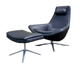 Italia Metropolitan Armchair and Ottoman by Jeffrey Bernett