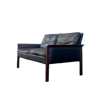 Danish Leather Sofa by Hans Olsen