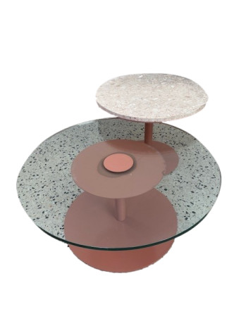 Glass and Terrazzo Nest of Tables