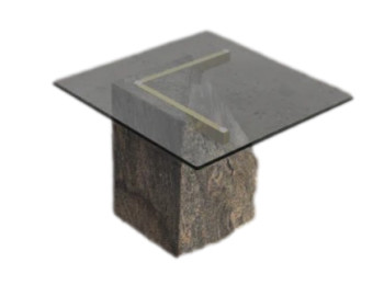 Glass Coffee Table with Granite Base