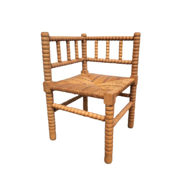 1900s French Bobbin Corner Chair