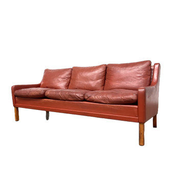 1960s Danish Leather Three Seater Sofa