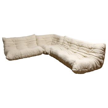Ligne Roset by Michel Ducaroy Beige Boucle Togo Sofas, Set of Five
